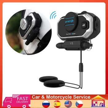 Vimoto V8 אופנוע BT הפנימי אופנוע Bluetooth הקסדה אינטרקום אוזניות סטריאו GPS 2 דרך מכשירי הקשר.
