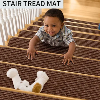 WEILUO 5PC החלקה שטיח מדרגות שרשראות ללא החלקה בטיחות השטיח להחליק עמיד מקורה רץ עבור ילדים חונכים, חיות מחמד, 20*76cm