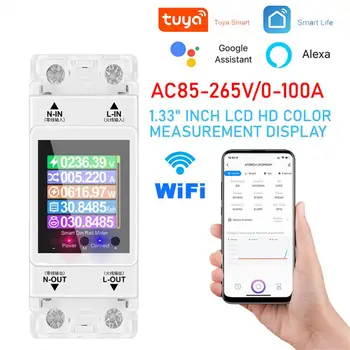 WiFi חד-פאזי חכם מטר AC 220V תצוגה דיגיטלית מונה חשמל מתח חשמל כמות Tuya כוח לפקח