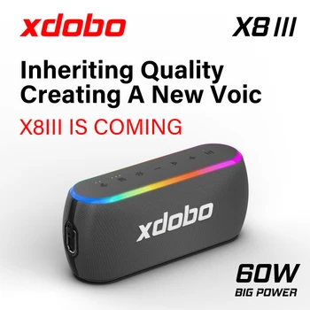 Xdobo הגעה חדשה 60w X8III אלחוטי Bluetooth רמקול חיצוני דיבורית ניידת סאב עם RGB אור