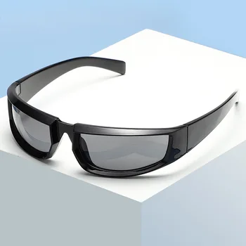 Y2K גברים משקפי שמש רכיבה על אופניים ספורט קטן מסגרת משקפי שמש כסף שחור נשים משקפי שמש ספורט UV400 משקפי חיצוני כהה Glasse