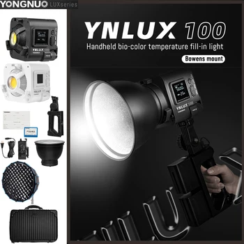 YONGNUO YNLUX100 דו-צבע 3200-6500k אור LED וידאו נייד כף יד חיצוני ירי צילום האור באולפן מלא אור