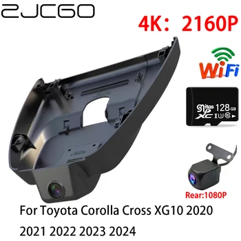 ZJCGO 2K 4K DVR המכונית Dash Cam Wifi מול מצלמה אחורית 2 עדשות 24h לפקח על טויוטה קורולה לחצות XG10 2020 2021 2022 2023 2024