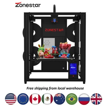 ZONESTAR צבע רב מדפסת 3D 4 Extruders 4-IN-1-החוצה סגור מסגרת גודל גדול השקט אוטומטי פילוס מהיר הדפסה CoreXY Z9V5Pro
