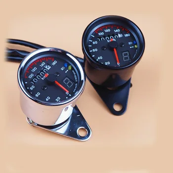 אופנוע מד המהירות קפה רייסר Tachometer דלק Gauge12V LED כלי עבור הונדה סוזוקי CG125 GN125 CG GN 125 125cc