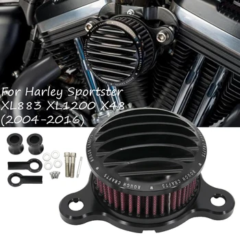 אופנוע מלאכות אוויר נקי צריכת מסנן Syetem על הארלי Sportster XL 883 1200 2004-2014 אוטומטי אוניברסלי אוויר נקי מסנן.