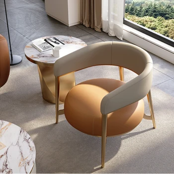 אחת הספה אור יוקרה מודרני סגנון עור אמנות עצלן הכיסא הביתה מרפסת מעצב מינימליסטי פנאי ריהוט