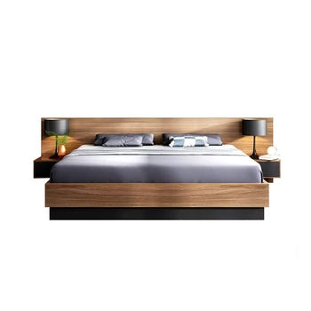 אישית מודרני חדרי שינה סטים עץ אחסון מיטות MDF טאטאמי כפול מסגרת מיטה עם אחסון לשידה