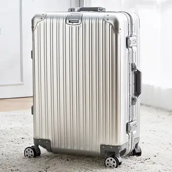 אלומיניום נסיעות מטען עם Spinnel גלגל מנעול TSA 20 אינץ למטוס המטען מזוודה גדולה גודל המשפחה המזוודה