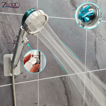 אמבטיה מדחף ראש מקלחת עם מאוורר אחד מפתח לעצור מסנן מים זרבובית 360 תואר סיבוב בלחץ גבוה ראש מקלחת אמבטיה