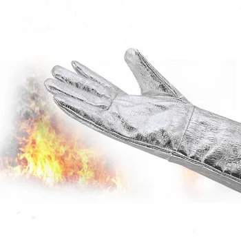 אנטי-רותח כפפות חסין אש בידוד חום רדיד אלומיניום כפפות תנור תעשייתי עמיד בחום מגן בטיחות הכפפה