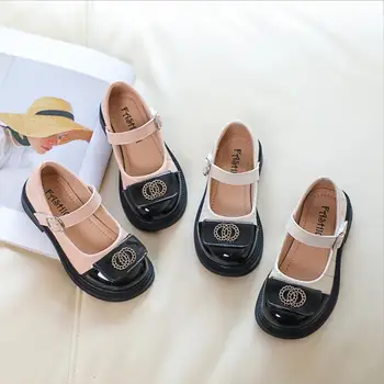 בנות נעלי עור עבור ילדים שמלת נסיכה נעלי ריקוד ילדים תלמיד שחור סנדלי אופנה קוריאנית ביצועים נעליים