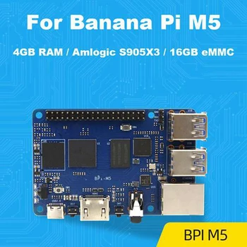 בננה פאי BPI M5 Amlogic S905X3 ליבות 4GB LPDDR4+16GB EMMC פיתוח המנהלים עם תיק+קירור+4X כיור חום