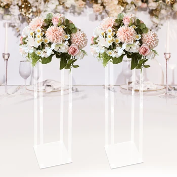 ברור החתונה גיאומטריות אגרטל פרחי הטור לעמוד חתונה מסיבה שולחן מרכזי על עיצוב הבית