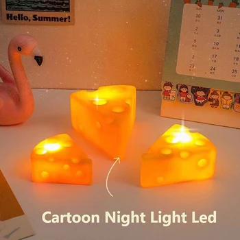 גבינה במנורות לילה מקסים LED לילה אור קריקטורה עיצוב אווירה מנורות ילדים קישוט חדר השינה אורות לילדים צעצועים מתנות