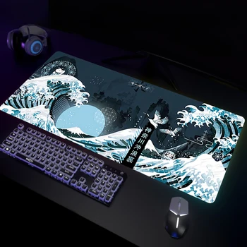 גדול Mousepad יפנית קאנאגאווה גל גדול גומי לעכבר למשחקים אביזר גיימר הקבינט שטיח המחשב Deskmat מקלדת מחצלות