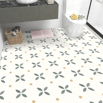 דביק שירותים שירותים עמיד למים קומה מדבקות המטבח שמן הוכחה אריחי הרצפה מדבקות בשירותים החלקה טפט