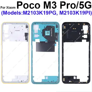 האמצעי מסגרת דיור עבור Xiaomi פוקו M3 Pro M3 Pro 5G התיכון דיור בעל כיסוי לוח החלפה עם מקש עוצמת הקול