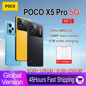 הגירסה העולמית פוקו X5 Pro 5G טלפון חכם 128GB/256GB NFC Snapdragon 778G 6.67
