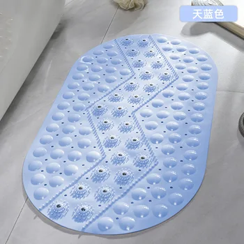 החלקה לשטיח אמבטיה מלבן PVC נגד החלקה אמבטיה מחצלות רך, עיסוי כוס יניקה אנטי-בקטריאלי מקלחת אמבטיה, שטיחון האמבטיה שטיח
