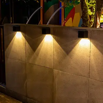 החצר הוביל עמיד למים אורות אור מרובע אוטומטי סולארית עבור מנורת גן תפאורה חיצונית לילה קישוט הקיר בלילה ברחוב