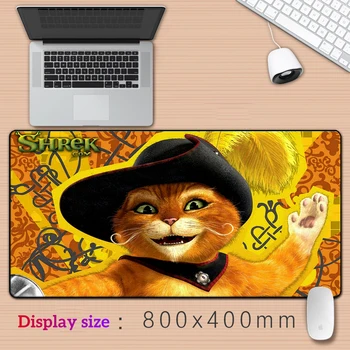 החתול במגפיים אמנות HD הדפסה XXL משטח עכבר גיימר אביזר חם גדול השולחן רפידות נעילת מחשב קצה המקלדת החלקה מחצלת