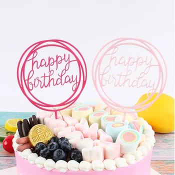 החתונה אקריליק עליונית עוגת יום הולדת שמח אקריליק Toppers עוגה עבור מסיבת יום הולדת עוגות, קאפקייקס קישוטים accessiories