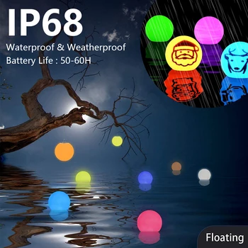 הכדור עמיד למים עם שלט בריכה גן 4pcs צף אורות הבריכה עם 16 צבעים חיצונית בריכת שחייה מתחת למים אורות