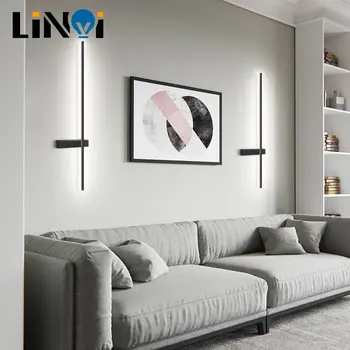 המודרני הוביל מנורת קיר מתקן קיר מנורות קיר אור פנימי אור הקיר בסלון השינה ספה רקע מנורת קיר ארוך מנורת קיר