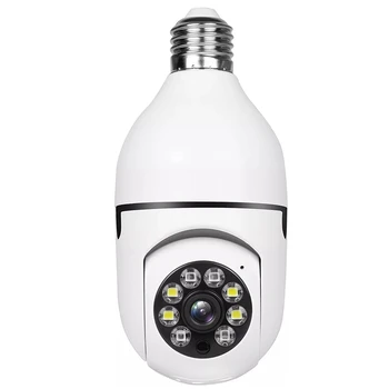 הנורה מעקב E27 Wifi IP מצלמת ראיית לילה מלא צבע אוטומטי האנושי מעקב 4X זום דיגיטלי צג אבטחה