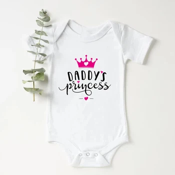 הנסיכה של אבא תינוק בגדי הגוף כותנה קיץ תינוק בנים בנות, יחיד Rompers תינוק פעוט תלבושות מתנה לתינוק מקלחת