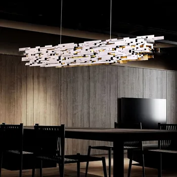 הפוסט-מודרנית יוקרה LED נברשת בחדר האוכל האי Chrome זמן תאורה תלויות הסלון למטבח במשרד בר וילה תליון מנורה