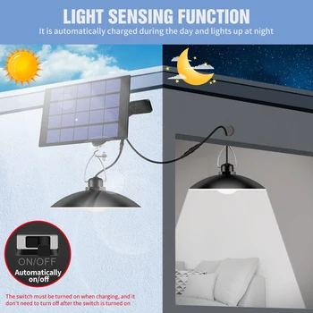 השמש אור LED חיצוני עמיד למים LED מנורת קמפינג LED סולארית נברשת 15W 20W נייד אור מנורת חירום תאורת גן