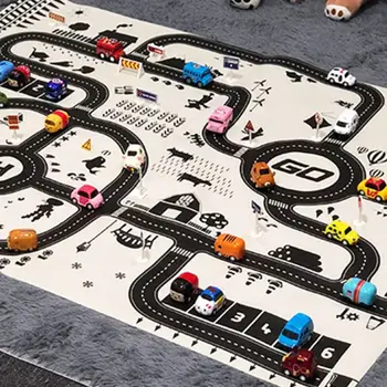התנועה המכונית המפה ילדים מתנה העיר חניה מפת הדרכים DIY תנועה תמרורים טיפוס מחצלות צעצועים הכביש שטיח Playmat