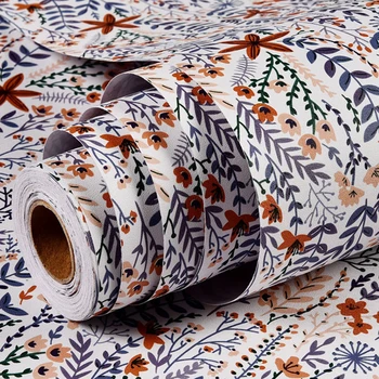 ויניל עמיד למים טפט מקלפים ומדביקים דפוס פרחוני רהיטים מדבקות אירופאית פסטורלית סגנון העיצוב קשר נייר בגלילים