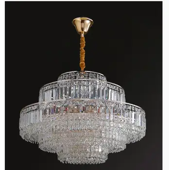 זהב קריסטל נברשת סלון מודרני D60cm האוכל העגול דקו מטבח Hanglamp השינה סיבוב קריסטל אורות LED מנורות חדשות