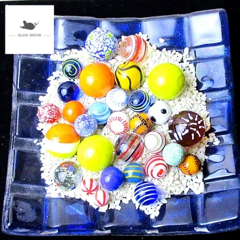 זכוכית בעבודת יד גולות הביצים 30Pcs צבעוני מעורב עיצוב גולות הביתה אקווריום עיצוב אגרטל אקווריום נאגטס המשחק צעצועים לילדים