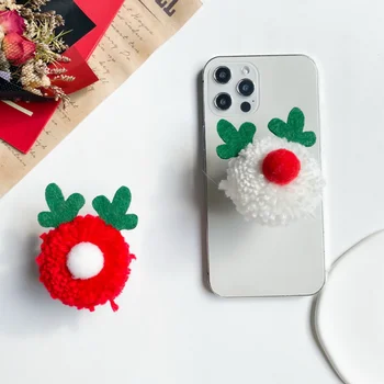 חג המולד חמוד שלג אנטלר מתאים עבור Huawei אפל טלפון נייד דבק כריות אויר, שולחן עבודה בפלאש הרחבת הסוגר