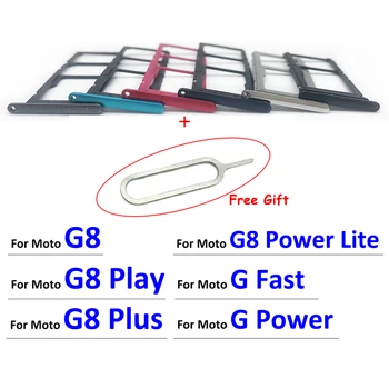 חדש מיקרו SD כרטיס ה SIM-מגש בעל חריץ מתאם חלקי תיקון + Pin עבור Moto-G8 בנוסף להפעיל כוח לייט / G במהירות כוח / G100 / G60S