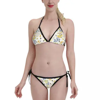 חדש סקסי ביקיני מגדיר פרחים דבורה בגדי ים נשים לדחוף את BathingSuit ברזילאי Beachwear להגדיר XXL