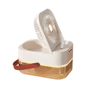 חדש ערפל אדים מאוורר נייד מאוורר אוויר קריר USB מאוורר שולחן העבודה מאוורר עם מנורת לילה בקיץ מכשירי חשמל לבית הלבן.