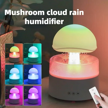 חדש פטריות ענן גשם אוויר מכשיר אדים הביתה השינה מרגיעה טיפות מים נשמע ארומה מפזר אדים צבעוני אור לילה