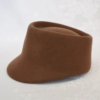 חורף רגיל צמר כובע כובעים לגברים נשים כובע צוער צבאי סגנון טבעת כובע המגבעת עם רצועה מתכווננת