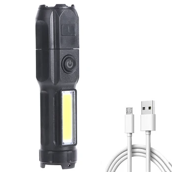 חזק פנס LED 100000 לומן טקטי פנסים נטענת USB 18650 עמיד למים זום ציד דייג פנס LED