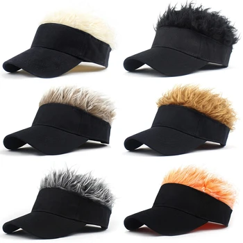 חידוש כובע בייסבול מזויף השיער מגן שמש גברים נשים היפ הופ כמוסות עם ממוסמר פאות ספורט מזדמנים Snapback מצחיק Casquette חדש