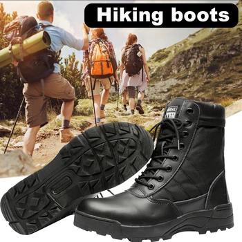 חיצוני נעלי הליכה תחרה עד נעלי טיפוס הרים לנשימה ציד אימונים מגפיים קל ללבוש עמיד החלקה עבור גברים