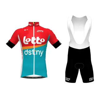 חיתוך לייזר 2023 לוטו Dstny צוות שרוול קצר רכיבה על אופניים ג ' רזי קיץ בגדי רכיבה יוקרתי CICLISMO+מכנסיים קצרים סינר