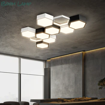 חלת דבש עיצוב המנורה מינימליסטי תקרת הסלון אורות שילוב יצירתי אמנות מקורה מנורות חכם הול, פינת אוכל המנורה