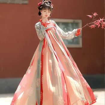 טאנג חליפה 4.5 מטר סיני Hanfu תחפושת פיה, שמלות Cosplay מסורתי הפסטיבל היומן בגדים עבור נשים ירוק צבע אדום