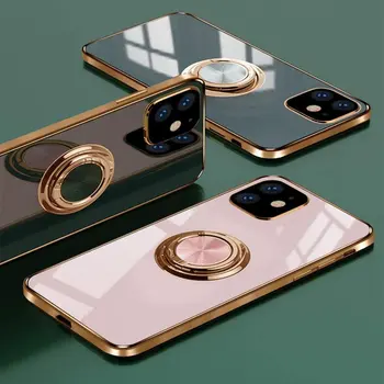 טלפון המקרים תואם עם iPhone 12 Case, ו-12 Pro מקרה 6.1 אינץ 360 מעלות סיבוב טבעת מחזיק רגלית תמיכה המכונית מ